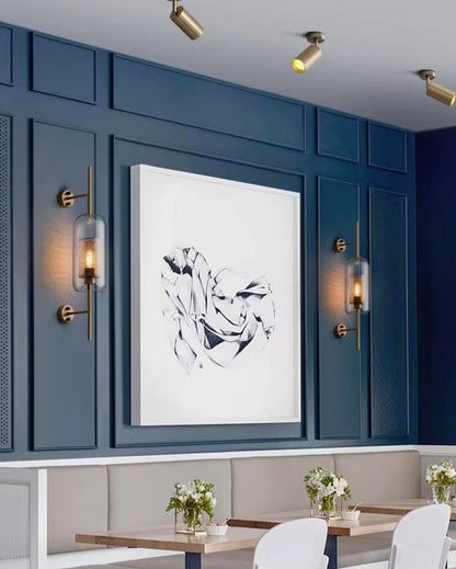 Thatcher - Modern Honeycomb Brass & Glass Wall Sconce