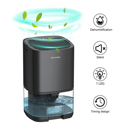 Skorter | 1000ml Portable 2-in-1 Dehumidifier with Air Filter & Night Light – Aveline