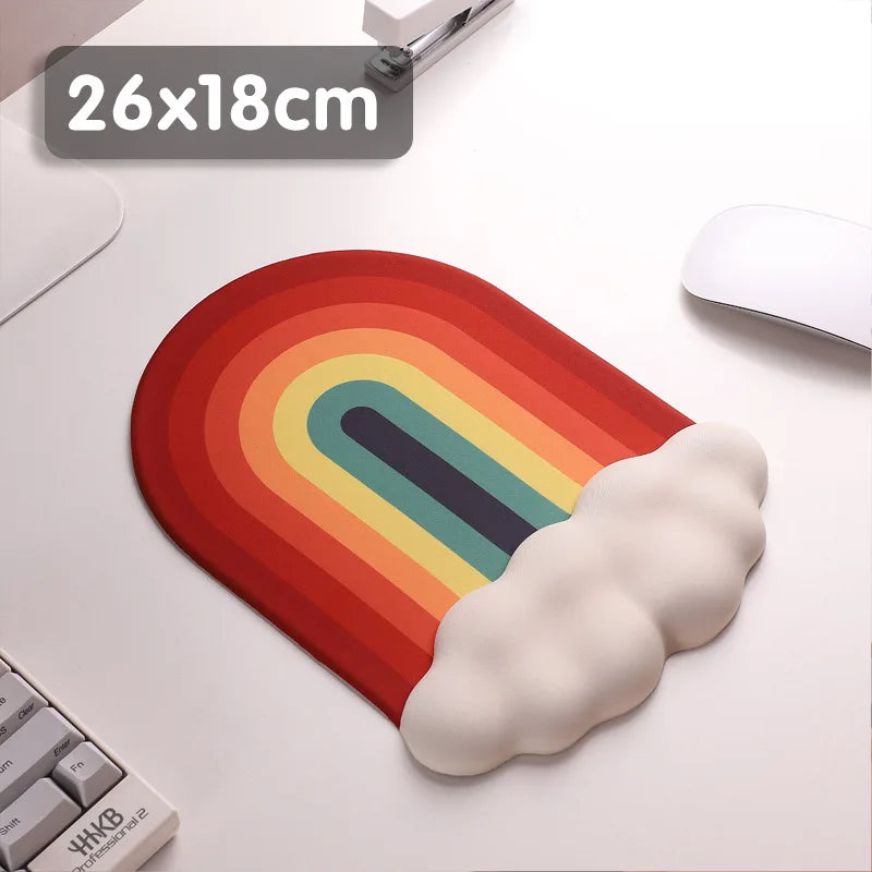 Skorter | Ergonomic Rainbow Mouse Pad with Memory Foam Wrist Rest