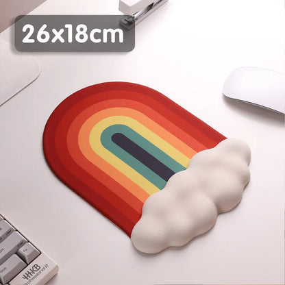 Skorter | Ergonomic Rainbow Mouse Pad with Memory Foam Wrist Rest