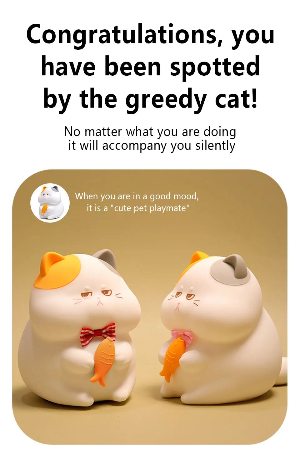 Skorter | Gluttonous Cat Night Light - Fun Silicone Clap Lamp