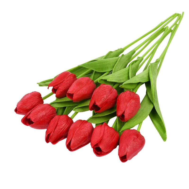 Skorter | Artificial Flower Bouquet with Tulips, Decoration (10 Pieces)