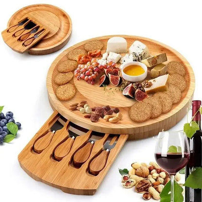 Skorter | CheeseMate – Round Bamboo Cheese Board