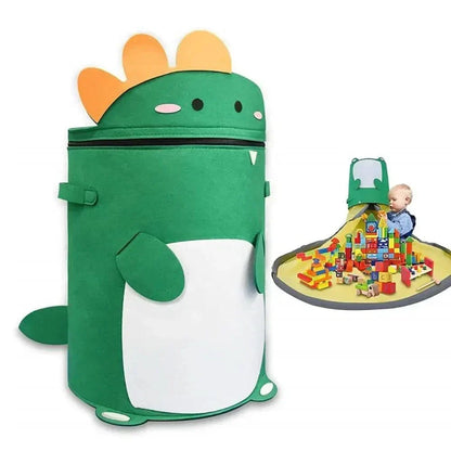 Skorter | FELT TOY STORAGE BAG – Foldable toy bag made of felt with animal motif for children's rooms & playmats