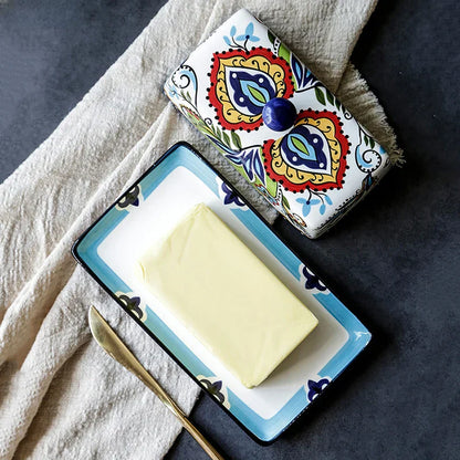 Skorter | Hand-painted Butter Dish in Tuscan Style