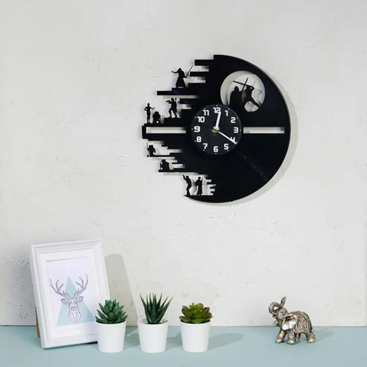 Skorter | StarWarsVinyl - Decorative LED Wall Clock for Bedroom and Living Room