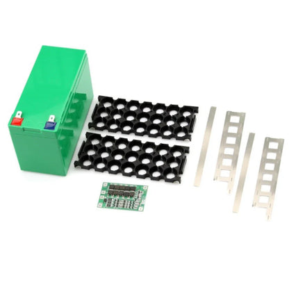 Skorter | 12V/7Ah Battery Case for 18650 Cells - Empty Box with 3*7 Holder and 3S25A BMS - Nickel Strip Storage Box for DIY Battery Packing Protection