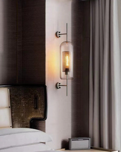 Thatcher - Modern Honeycomb Brass & Glass Wall Sconce
