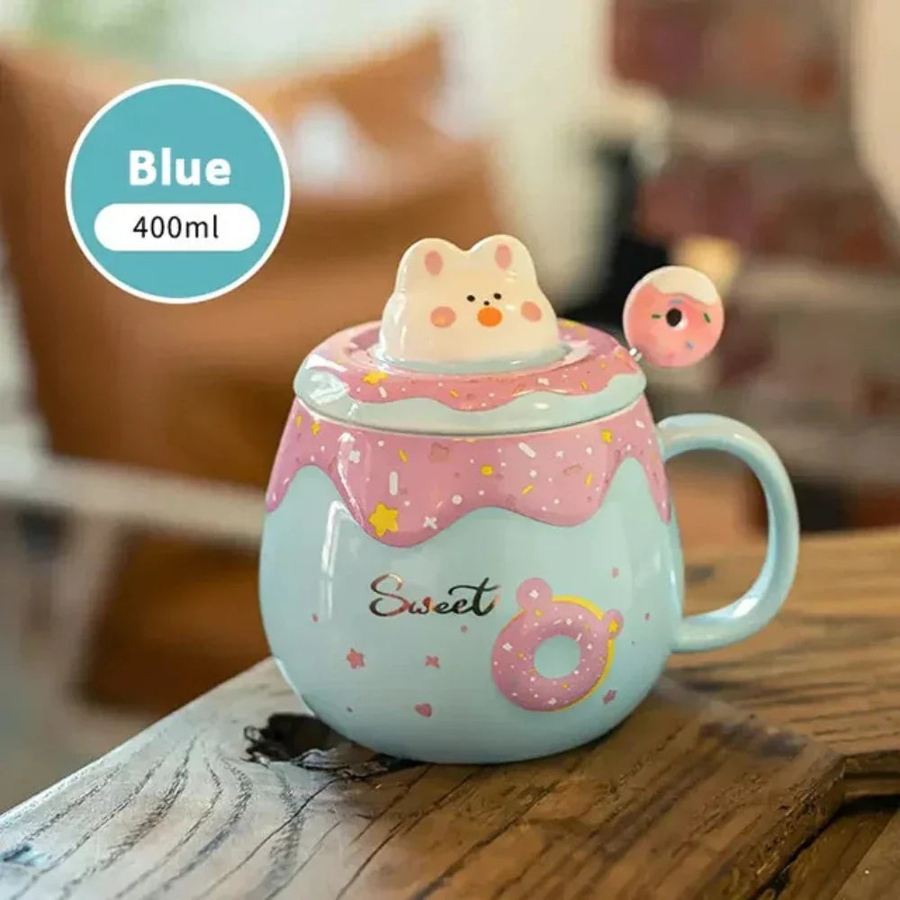 Skorter | Donut Kitten Theme Mug with Lid