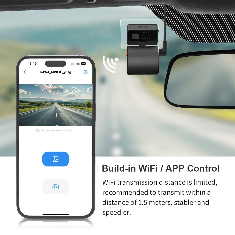 Skorter | 2K Mini Dash Cam with WiFi - Voice Control - Night Vision & WDR