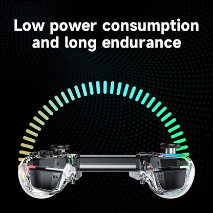 Skorter | Transparent Wireless Joypad with 8-Color LED - Turbo Function and Joystick Controller Switch/NS OLED Lite
