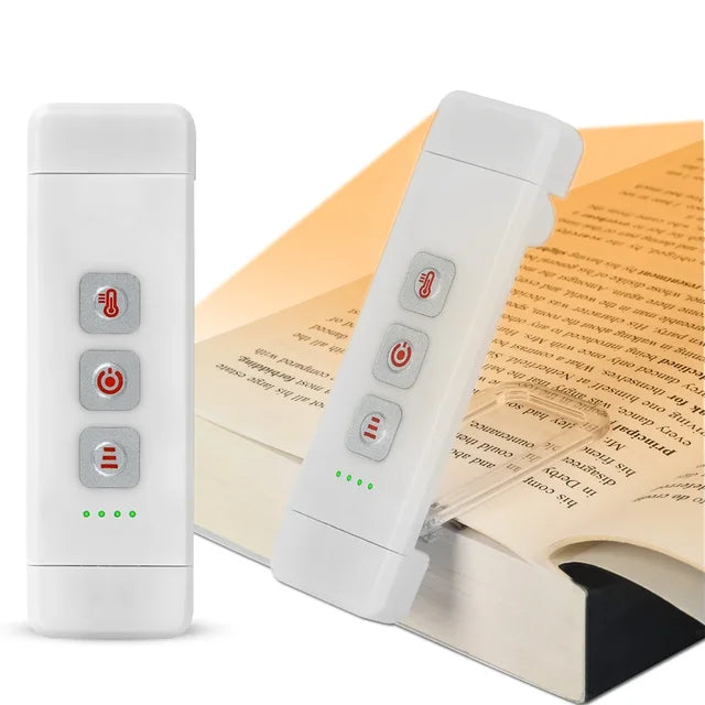 Skorter | Clip-on book light, USB rechargeable reading light with timer, portable LED bookmark light for bedside & desk