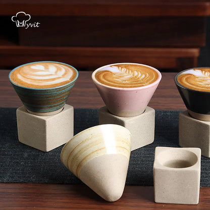 Skorter | Japanese coffee cup with saucer, 1 piece, retro ceramic tea cup, mug, latte, espresso, pull0, flower cappuccino, new ceramic cup, 100 ml/3.5 oz