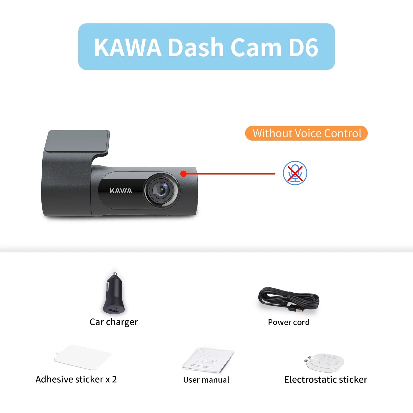 Skorter | D6 Dash Cam 1440P with Voice Control - Night Vision & 24H Parking Mode