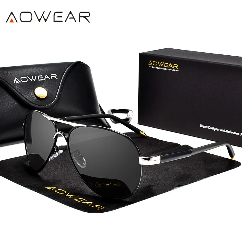Skorter | Men's Polarized Sunglasses HD Driving Mirror Pilot Eyewear