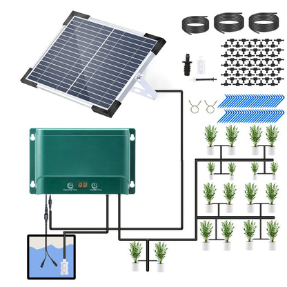 Skorter | Solar Drip Irrigation System Kit Automatic Watering with 30 Modes & 7 Timers – AquaFlow