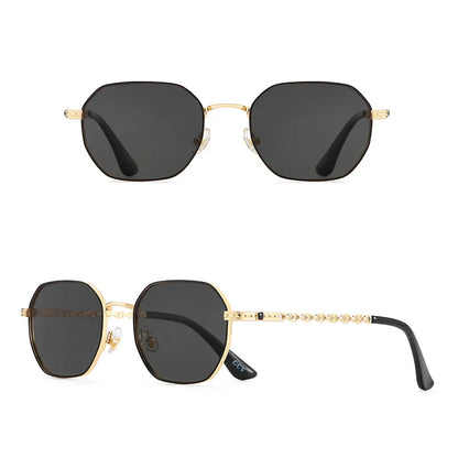 Skorter | Retro Women’s Rectangular Square Sunglasses with Metal Frame & Polaroid Lenses