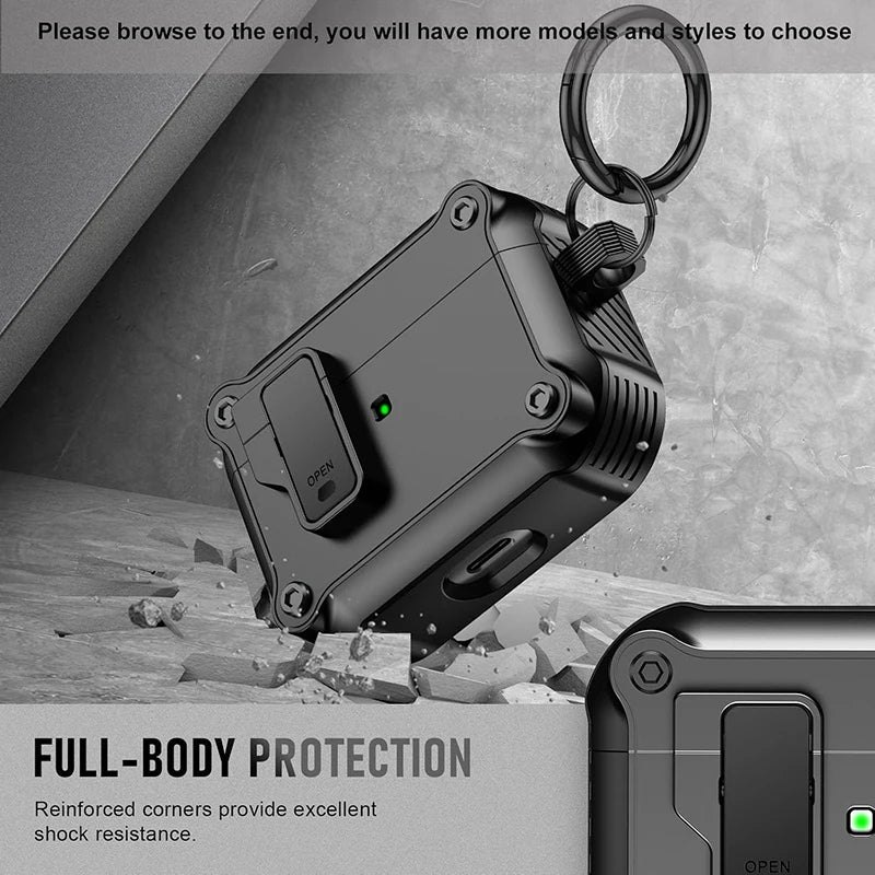 Skorter | Armor Shockproof Lock Clip AirPods Case