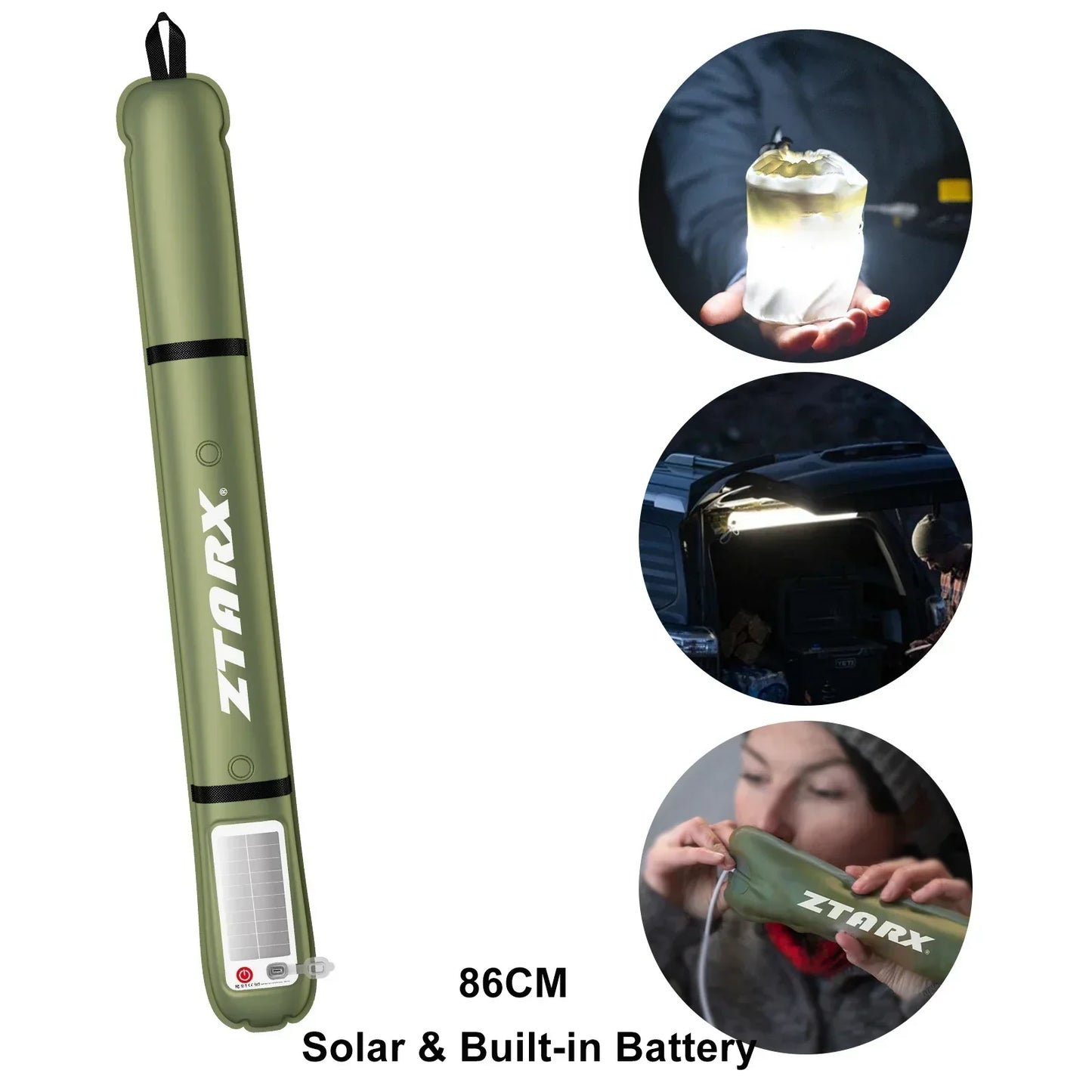 Skorter | Inflatable Solar LED Tube Light - LumiGlow Pro