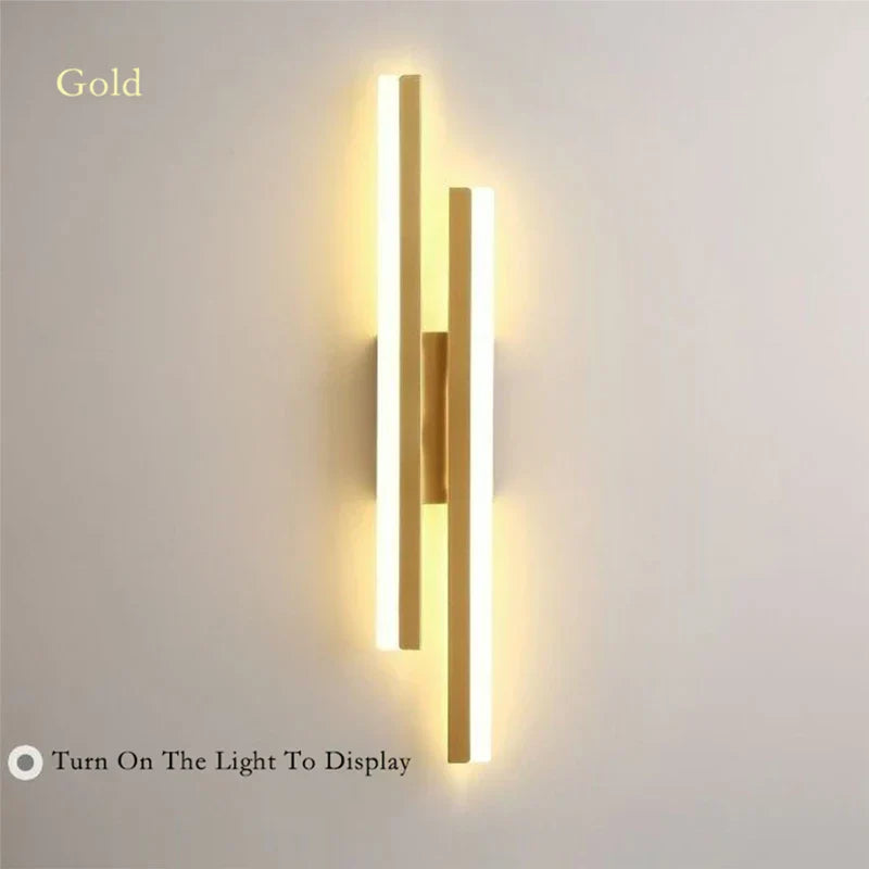 Skorter | Modern LED Wall Lamp: Black/Gold Acrylic Room Decoration Light