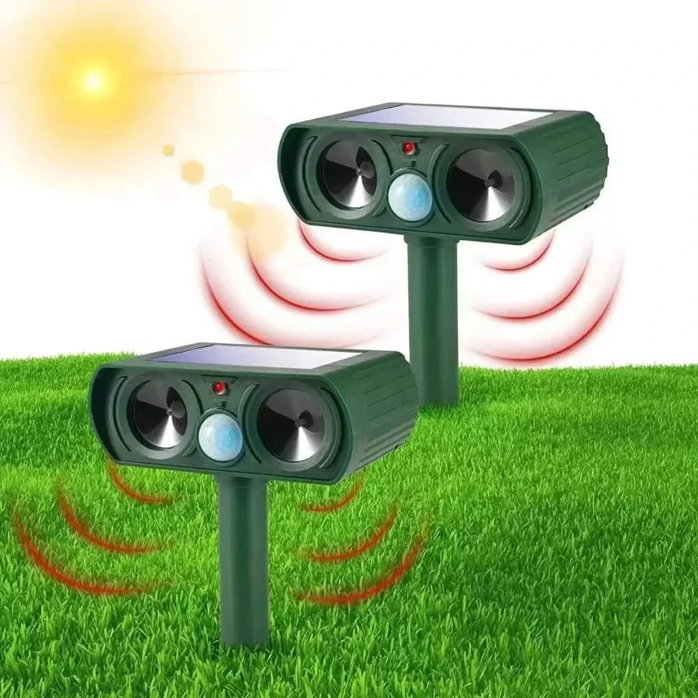 Skorter | ULTRAGUARD ANIMAL REPELLER – Ultrasonic Animal Repeller with LED Light – Weatherproof & Battery Operated for Garden & Outdoor Use
