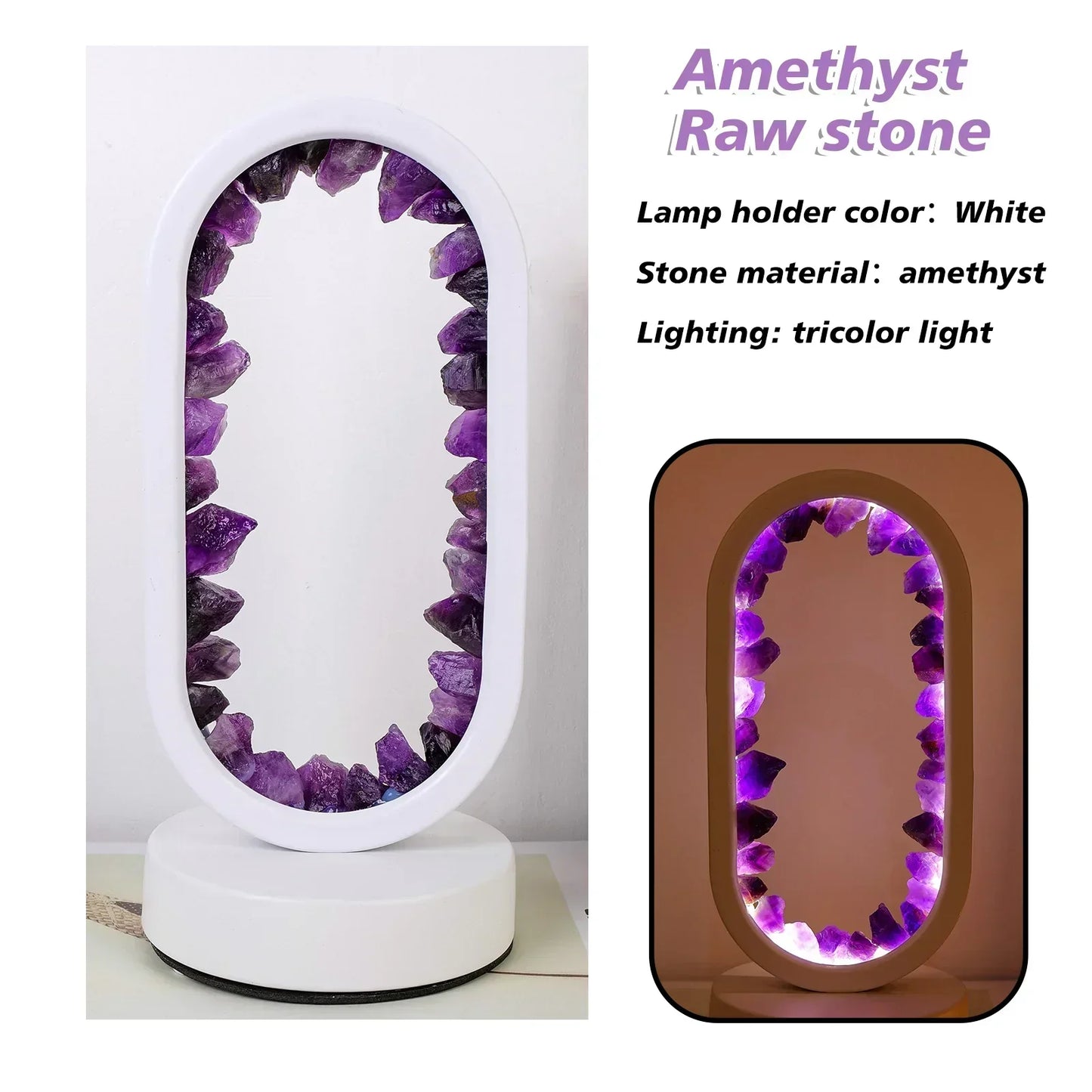 Skorter | AuraStone | Natural Calming Amethyst Serenity Lamp