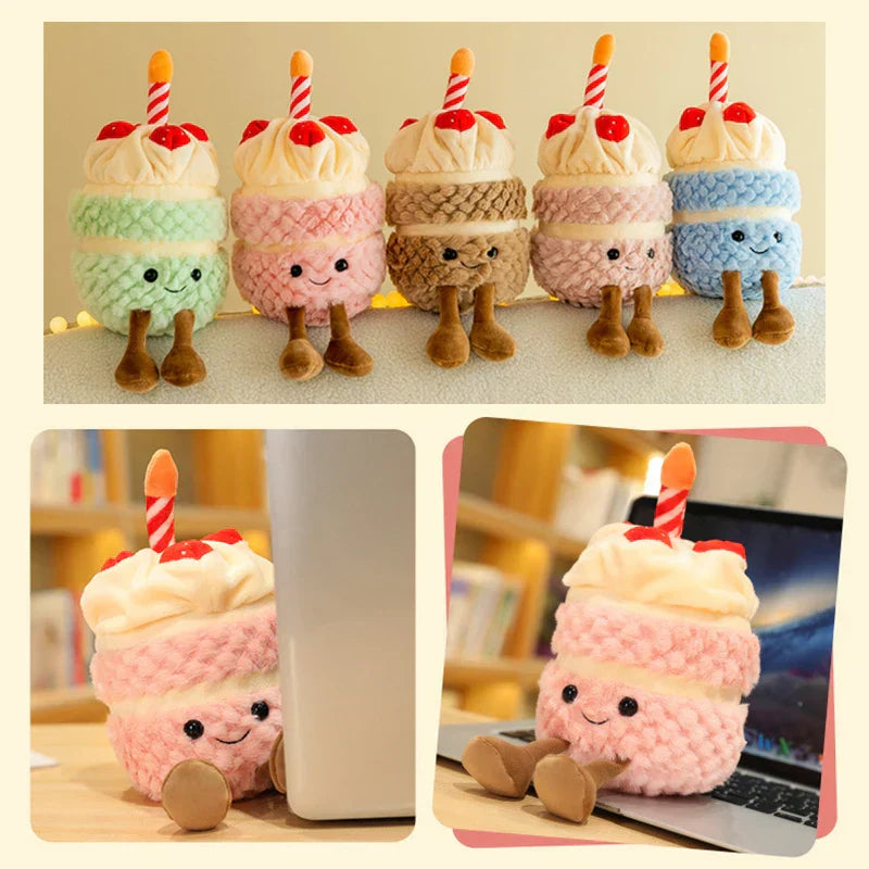 Skorter | Festive Cupcake Plush with Candle – Soft Plush Toy for Kids & Adults