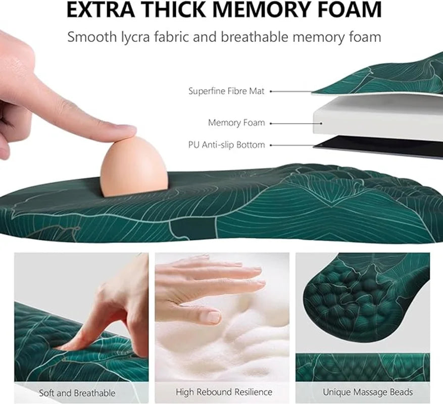 Skorter | Ergonomic Memory Foam Mouse Pad with Wrist Rest - Pain Relief Support
