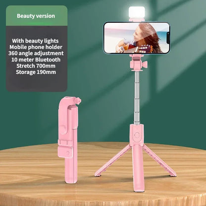 Skorter | Wireless Selfie Stick Tripod with Light, Bluetooth Remote for iPhone, TikTok Live Streaming