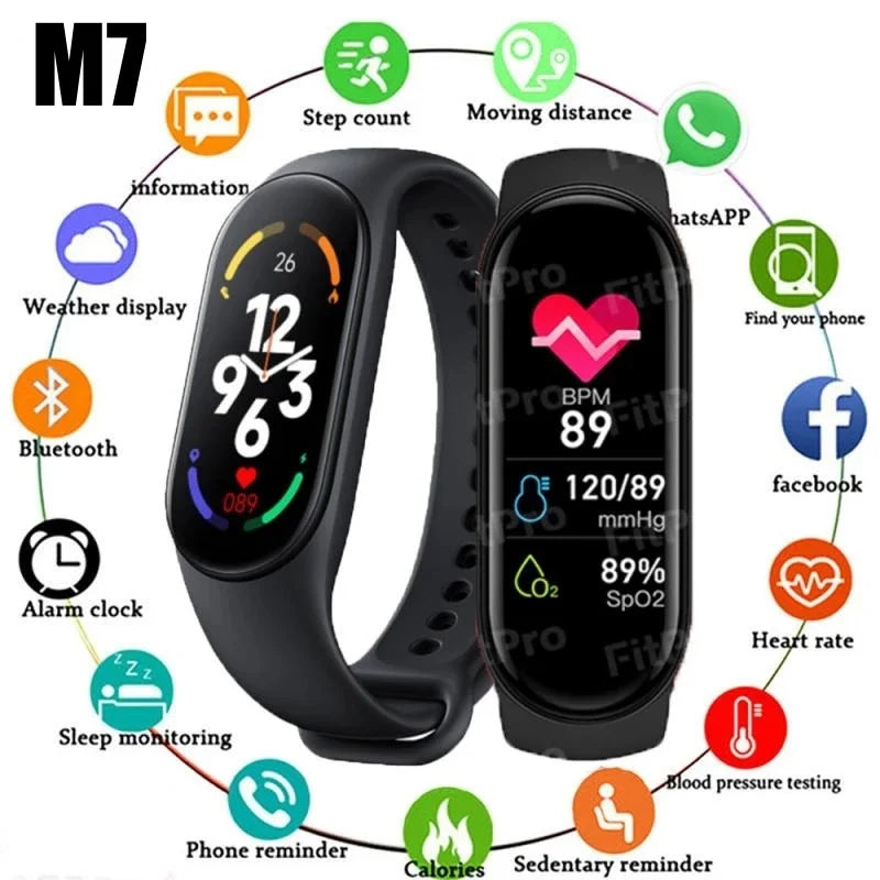 Skorter | M7 Smart Watch Men Women Smartband Heart Rate Smartwatch Fitness Tracker Blood Pressure Sport Smart Bracelet for xiaomi iPhone