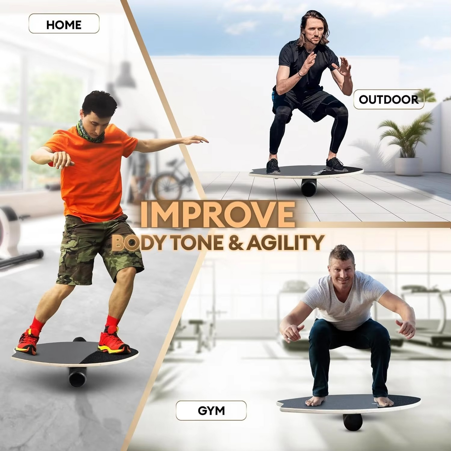 Skorter | 2-in-1 Balance Board Set with Roller & Ball – 9 Adjustable Modes Surf & Wobble Trainer