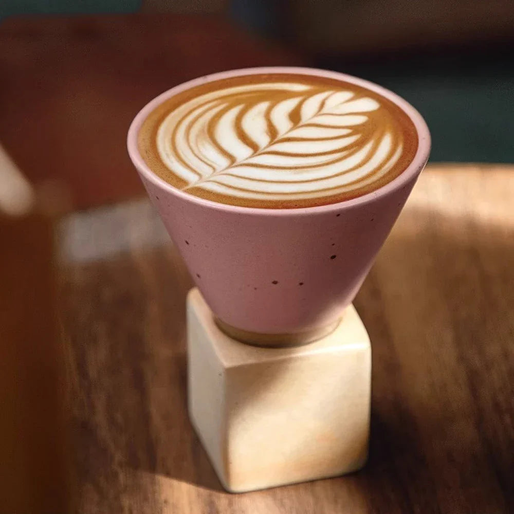 Skorter | Japanese coffee cup with saucer, 1 piece, retro ceramic tea cup, mug, latte, espresso, pull0, flower cappuccino, new ceramic cup, 100 ml/3.5 oz