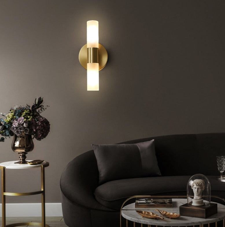 Skorter | EliteLume – Minimalist Gold Wall Lamp with Energy-Efficient LED