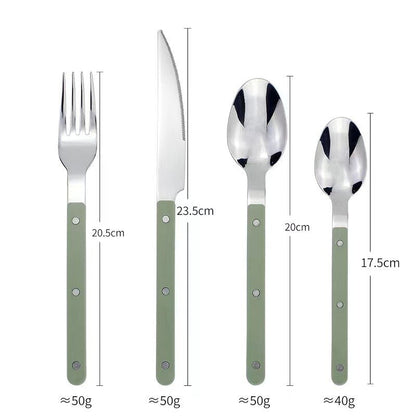 Skorter | 24-Piece Cutlery Set – Engraved Stainless Steel Flatware for 6 People