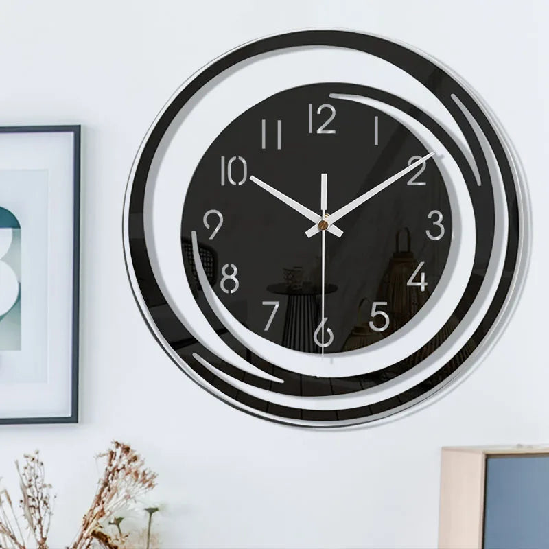 Skorter | Acrylic Wall Clock - Scandinavian Design - Black - Clock