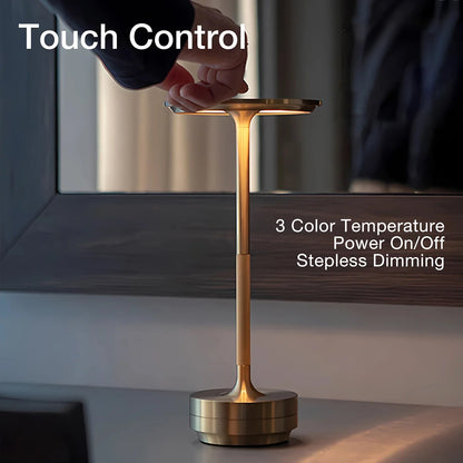 Skorter | Rechargeable Modern Aura Table Lamp with Touch Controls | Wireless LED Light for Modern Side Tables and Office Desks | Minimalist Table Lamp