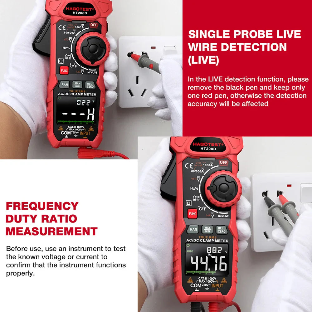 Skorter | HT208A/D True RMS Digital Clamp Meter Multimeter