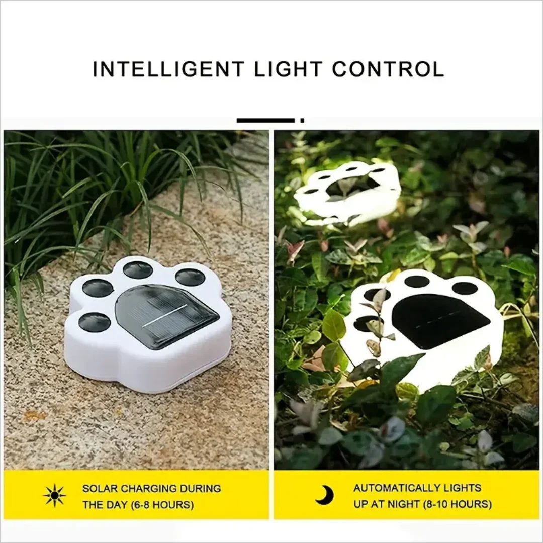 Skorter | Glowing Paw LED Solar Pathway Outdoor Lights