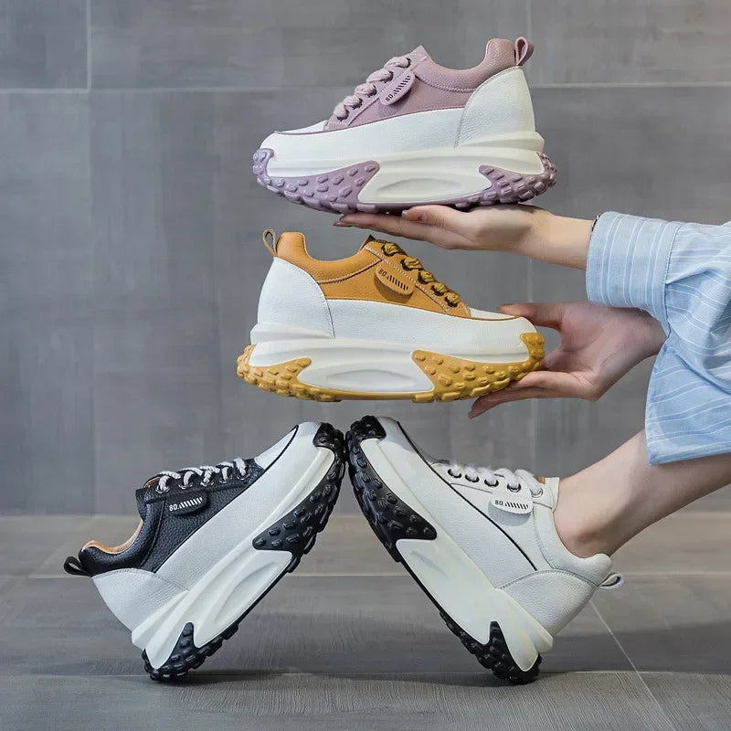 Skorter | 7 cm Platform Wedge Sneakers made of Leather