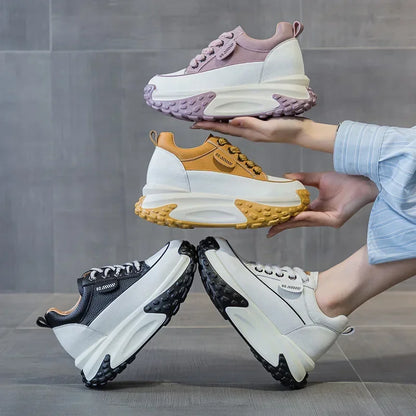 Skorter | 7 cm Platform Wedge Sneakers made of Leather