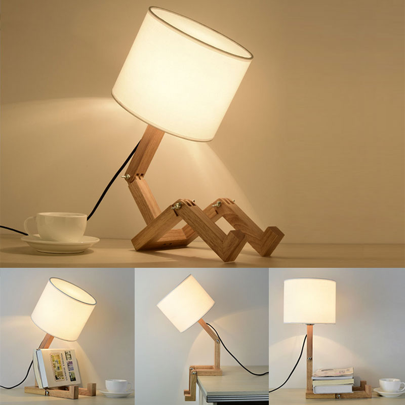Skorter | Robot Form Wood Table Lamp
