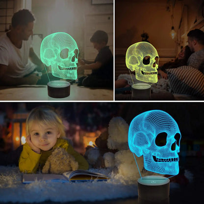 Skorter | GlowSkull - 3D LED Night Light for Kids with Color Change and Remote Control
