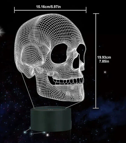 Skorter | GlowSkull - 3D LED Night Light for Kids with Color Change and Remote Control