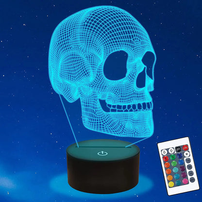 Skorter | GlowSkull - 3D LED Night Light for Kids with Color Change and Remote Control