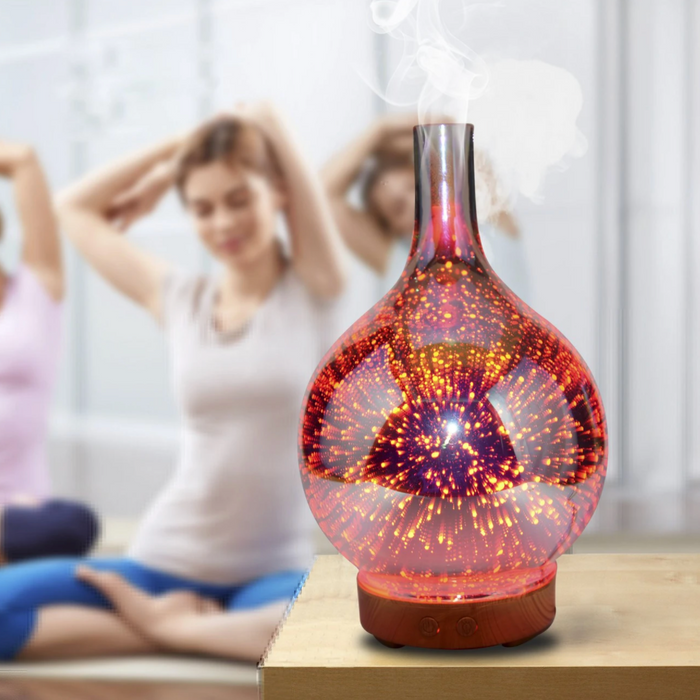 Skorter | AromaBurst 3D Glass Essential Oil Diffuser with LED Lights