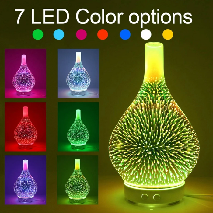 Skorter | AromaBurst 3D Glass Essential Oil Diffuser with LED Lights