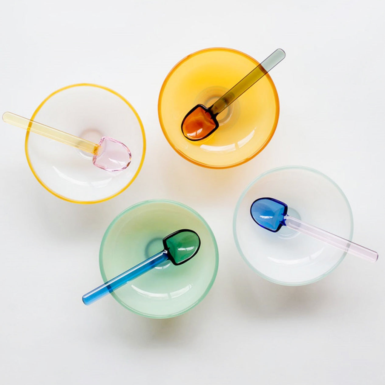 Skorter | Colorful borosilicate dessert bowl with spoon