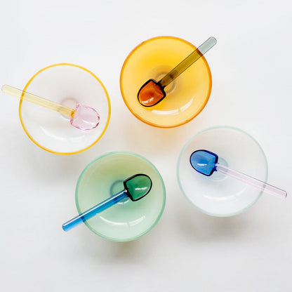 Skorter | Colorful borosilicate dessert bowl with spoon