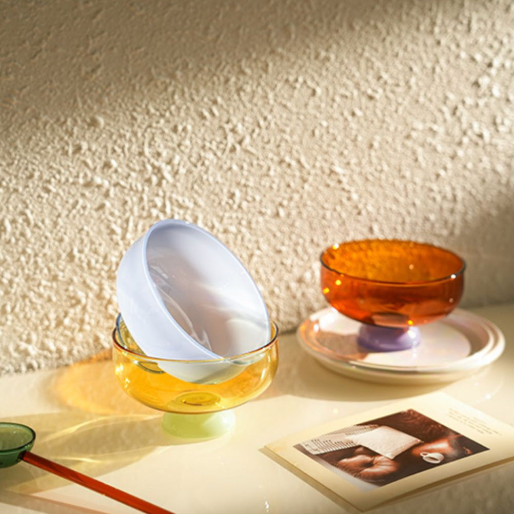 Skorter | Colorful borosilicate dessert bowl with spoon