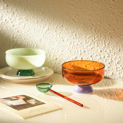 Skorter | Colorful borosilicate dessert bowl with spoon